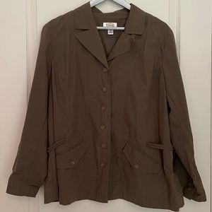 Talbots Olive Brown Light Jacket 16W
